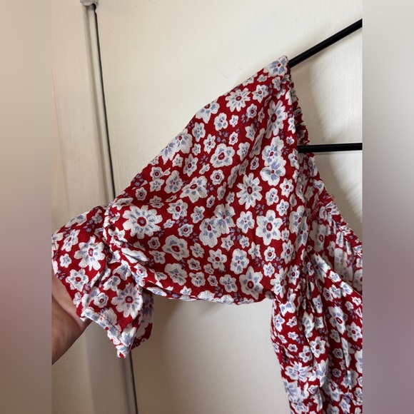 Auguste the Label Mila June Floral Red White Blue Mini Peasant Dress Size US 4 - Picture 11 of 16